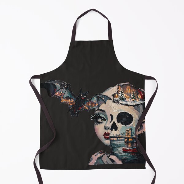 Item preview, Surrealismo gótico de Budapest: Calavera en el puente de las cadenas y fantasía nocturna de invierno. designed and sold by LujziWorld.