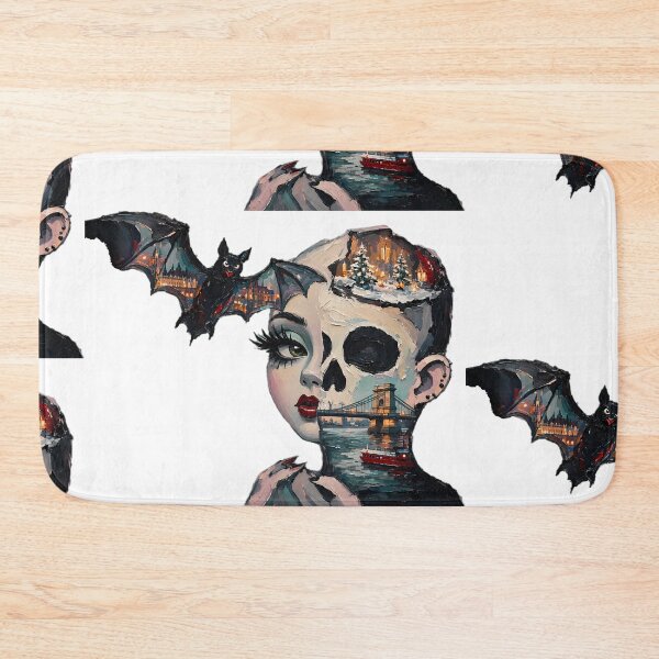 Item preview, Budapest Gothic Surrealism – Chain Bridge Skull & Winter Night Fantasy designed and sold by LujziWorld.