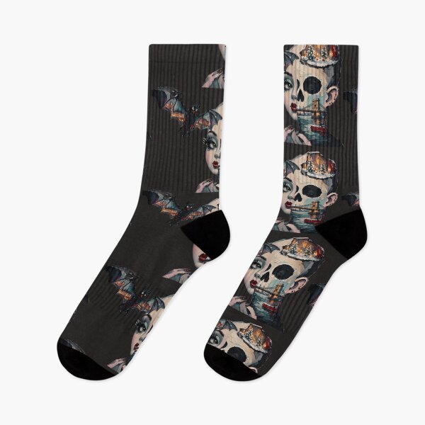 Item preview, Budapest Gothic Surrealism – Chain Bridge Skull & Winter Night Fantasy designed and sold by LujziWorld.