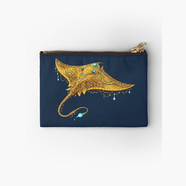 Item preview, Golden Manta Ray | Ornate Stingray Ocean Art | Golden Ocean Glow Collection designed and sold by Zaru Art Studio.