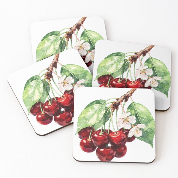 Item preview, Vintage Cherries Fruit Botanical Watercolor Art designed and sold by PepolArt.