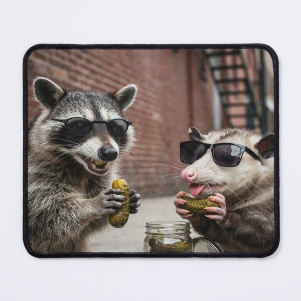 Item preview, Funny Raccoon and Opossum Eat Pickles designed and sold by Tiny Rage Crea.