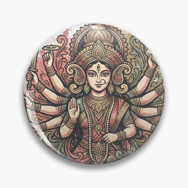 Item preview, Sacred Goddess Durga Emblem - Vintage Divine Protection Graphic T-Shirt designed and sold by Rongchoge.