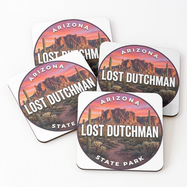 Item preview, Lost Dutchman State Park Arizona Desert Sunset Round Badge Sticker designed and sold by DetourDgn.