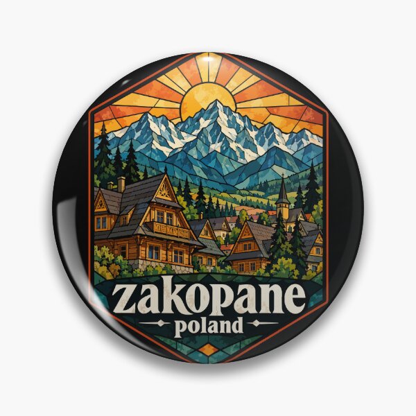 Item preview, Zakopane Tatry Mountains Poland Stained Glass Travel designed and sold by TomFrontierArt.