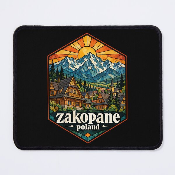 Item preview, Zakopane Tatry Mountains Poland Stained Glass Travel designed and sold by TomFrontierArt.