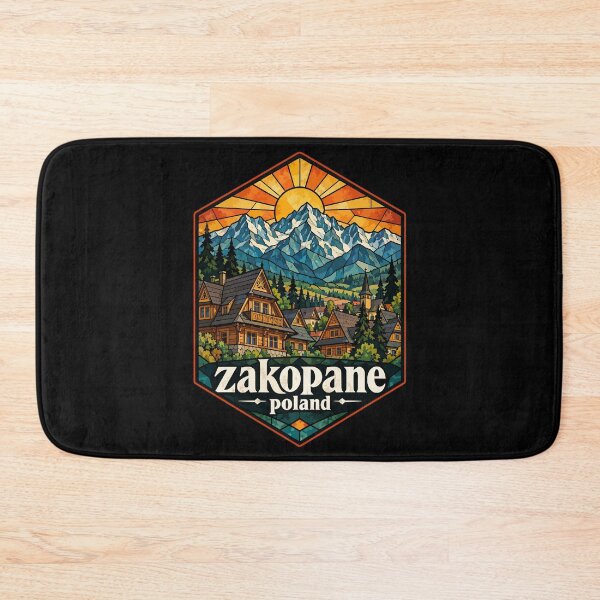 Item preview, Zakopane Tatry Mountains Poland Stained Glass Travel designed and sold by TomFrontierArt.