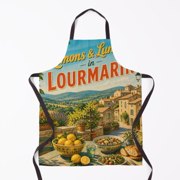Item preview, Lourmarin Provence – Vintage Village Lunch Travel Poster designed and sold by LSVart.