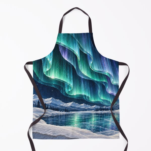 Item preview, Northern Lights Over Frozen Lake – Aurora Borealis Winter Landscape designed and sold by Kaleidoscope Print.
