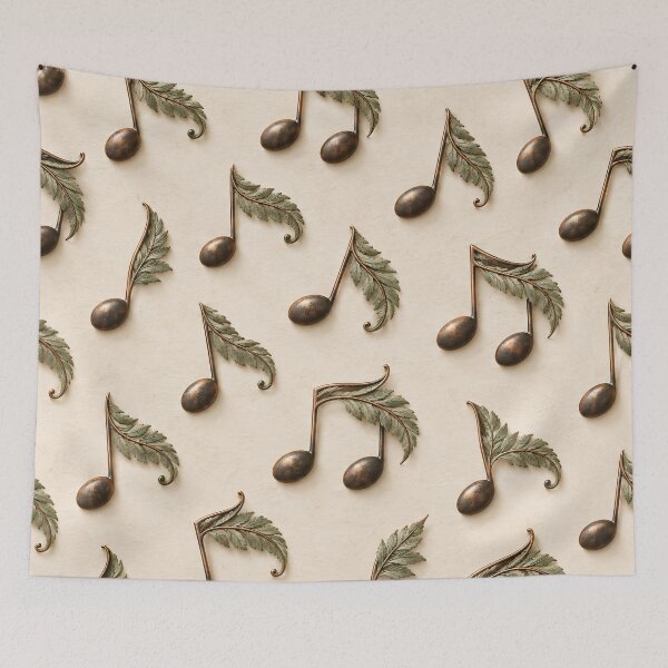 Item preview, Botanical Musical Notes Pattern – Nature Inspired Music Design designed and sold by Kaleidoscope Print.
