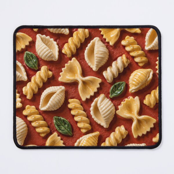 Item preview, Italian Pasta Pattern with Farfalle and Fusilli – Ceramic Food Art designed and sold by Kaleidoscope Print.