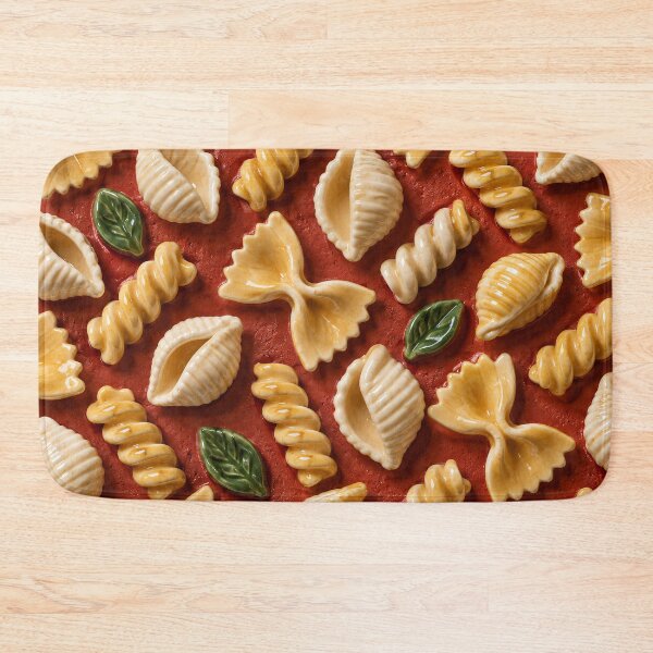 Item preview, Italian Pasta Pattern with Farfalle and Fusilli – Ceramic Food Art designed and sold by Kaleidoscope Print.