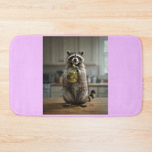 Item preview, Cute Raccoon Eating Pickles designed and sold by Tiny Rage Crea.