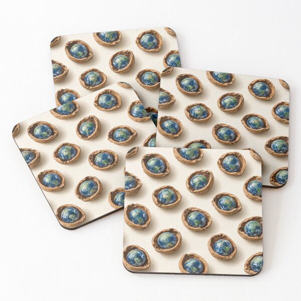 Item preview, Earth in Walnut Shells – Tiny Planet Eco Pattern designed and sold by Kaleidoscope Print.