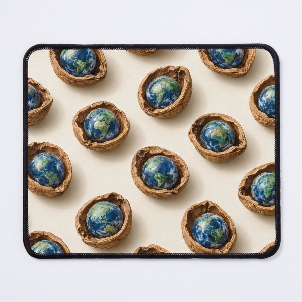Item preview, Earth in Walnut Shells – Tiny Planet Eco Pattern designed and sold by Kaleidoscope Print.