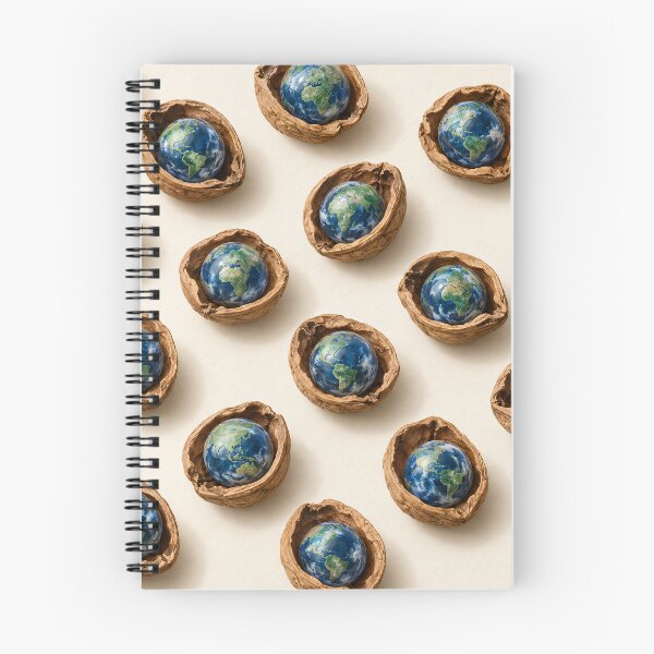 Item preview, Earth in Walnut Shells – Tiny Planet Eco Pattern designed and sold by Kaleidoscope Print.