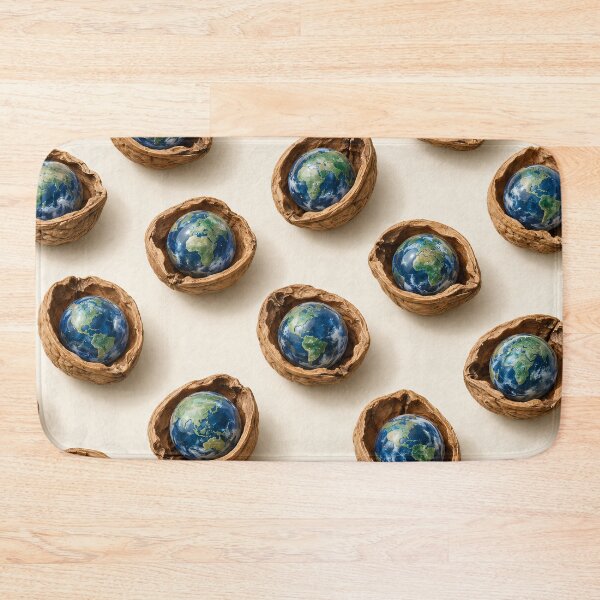 Item preview, Earth in Walnut Shells – Tiny Planet Eco Pattern designed and sold by Kaleidoscope Print.