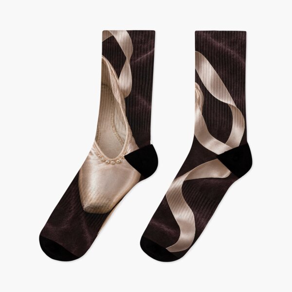 Item preview, Vintage Ballet Pointe Shoes with Satin Ribbons – Elegant Ballerina Art designed and sold by Kaleidoscope Print.