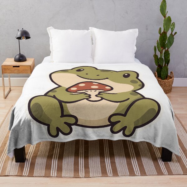 Item preview, Cute Frog Holding a Red Mushroom Frogcore designed and sold by OuqCreations.