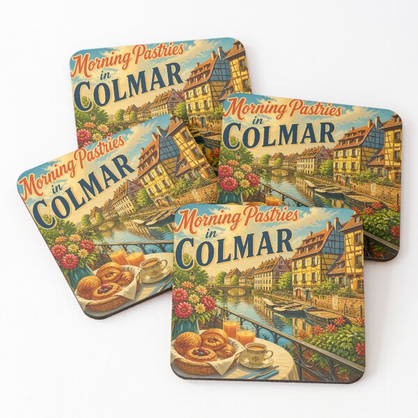 Item preview, Colmar Alsace – Vintage Canal Breakfast Travel Poster designed and sold by LSVart.