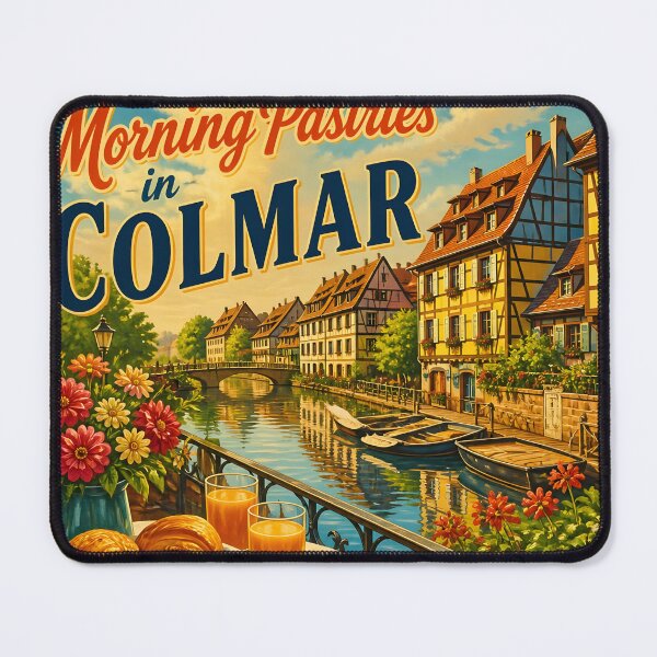 Item preview, Colmar Alsace – Vintage Canal Breakfast Travel Poster designed and sold by LSVart.