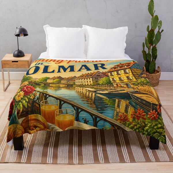 Item preview, Colmar Alsace – Vintage Canal Breakfast Travel Poster designed and sold by LSVart.