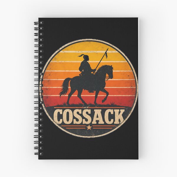 Item preview, Retro 80s Sunset Cossack Warrior Horseback Typography designed and sold by ValhallaHub.