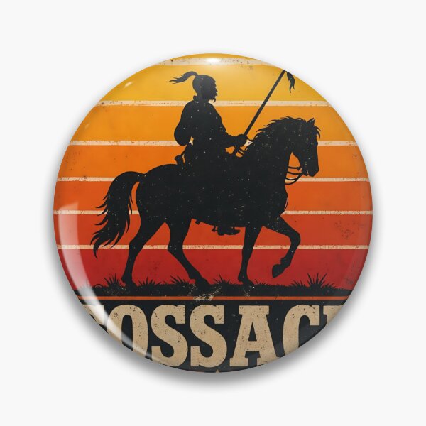 Item preview, Retro 80s Sunset Cossack Warrior Horseback Typography designed and sold by ValhallaHub.