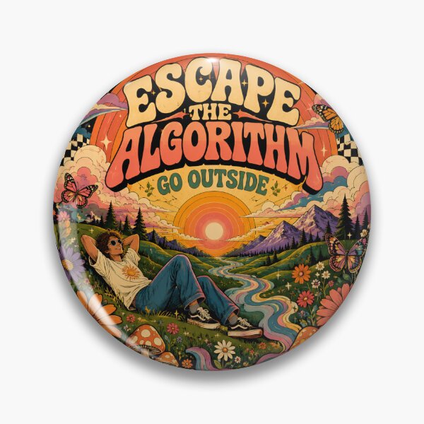 Item preview, Escape the Algorithm Go Outside Retro Nature designed and sold by BloomOfDesign.