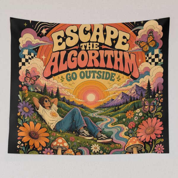 Item preview, Escape the Algorithm Go Outside Retro Nature designed and sold by BloomOfDesign.