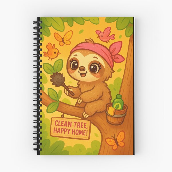 Item preview, Cute sloth cleaning treehouse designed and sold by MaryBeat.