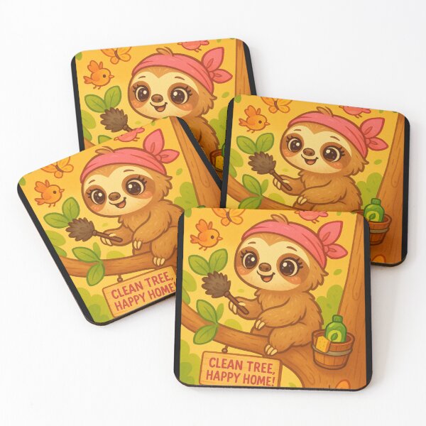 Item preview, Cute sloth cleaning treehouse designed and sold by MaryBeat.