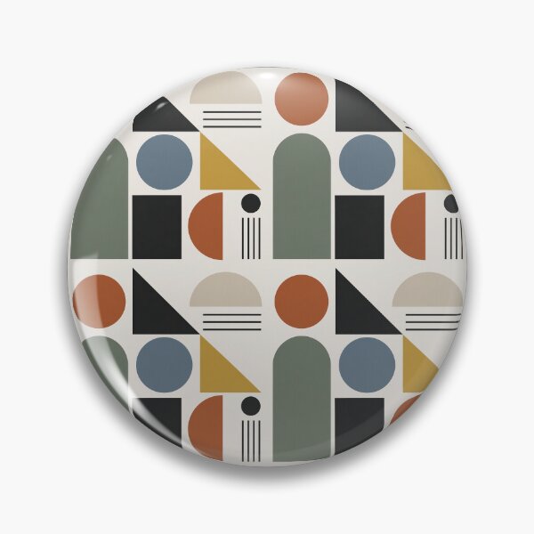 Item preview, Modern Mid-Century Abstract Geometric Pattern in Terracotta & Sage Green 1334 designed and sold by Habatour Creations Exclusive Digital Art Products.