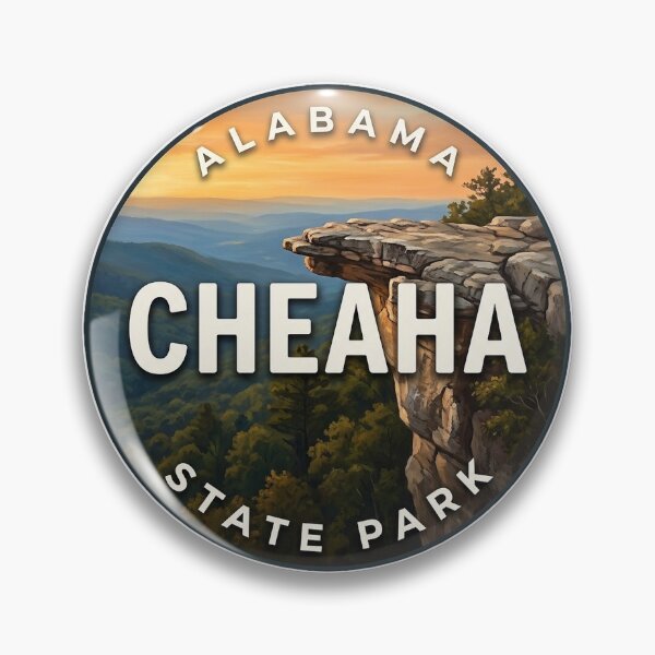 Item preview, Cheaha State Park Alabama Golden Sunset Round Badge Sticker designed and sold by DetourDgn.