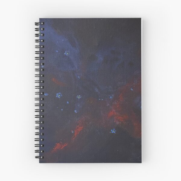 Item preview, Forget-me-nots on a deep blue background with red spots designed and sold by paulamartha.