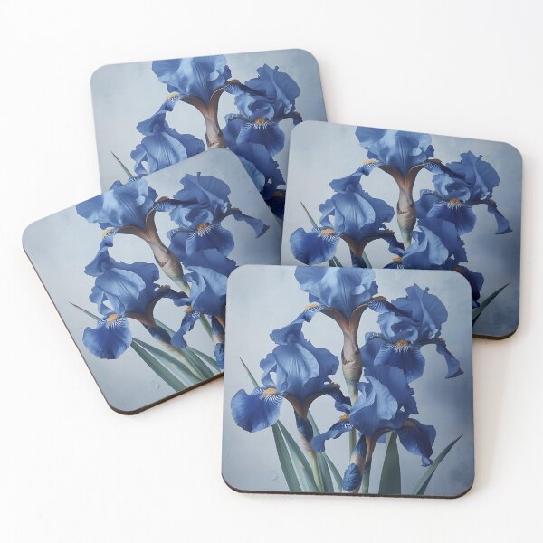 Item preview, Sapphire Iris Dreams | Luxury Blue Iris Floral Wall Art designed and sold by VeloraNature.