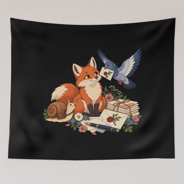 Item preview, Woodland Pen Pal Post – Fox, Snail Mail and Carrier Pigeon designed and sold by suechtmpoa.