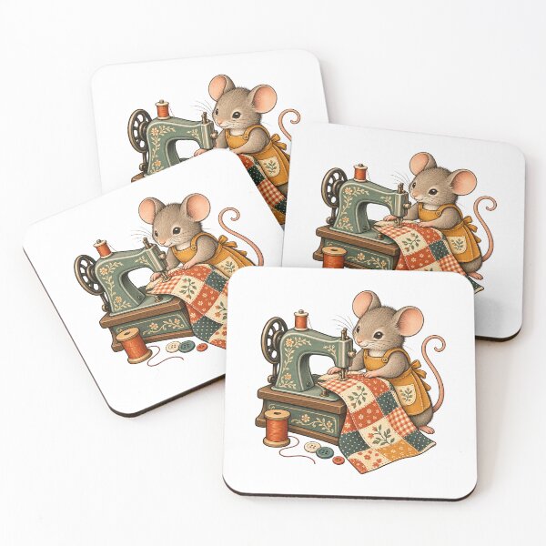 Item preview, Mouse Sewing Patchwork - Little Craft Studio designed and sold by cybersilverhand.