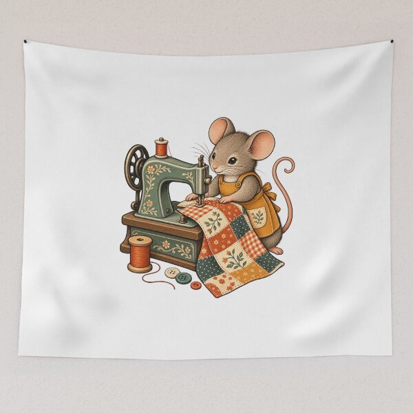 Item preview, Mouse Sewing Patchwork - Little Craft Studio designed and sold by cybersilverhand.