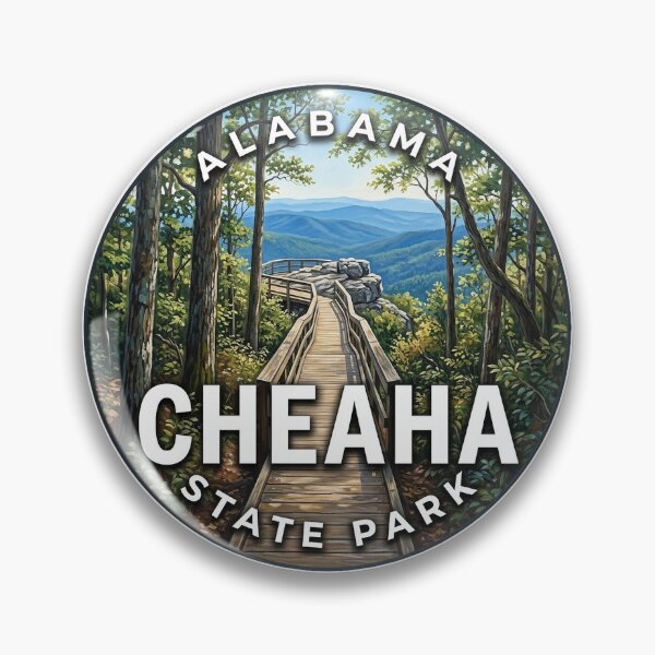 Item preview, Cheaha State Park Alabama Summit Boardwalk Round Badge Sticker designed and sold by DetourDgn.