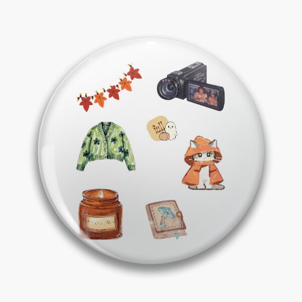 Item preview, Cozy Autumn Aesthetic Sticker Sheet – Vintage Camcorder, Ghost, Cat & Cottagecore  aesthetic | cute | cute cat | autumn season | journaling | stickers designed and sold by ravenRM.