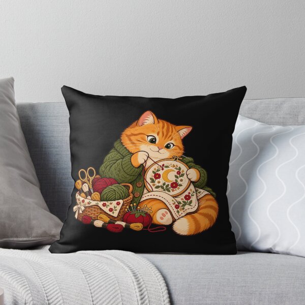 Item preview, Needlepoint Cat Craft Night – Cozy Embroidery Ginger Cat designed and sold by suechtmpoa.
