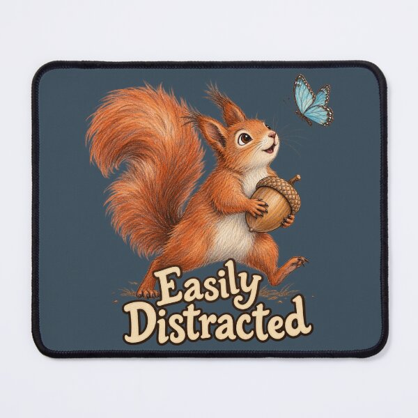 Item preview, Easily Distracted: Red Squirrel and Butterfly designed and sold by ChirpInc.