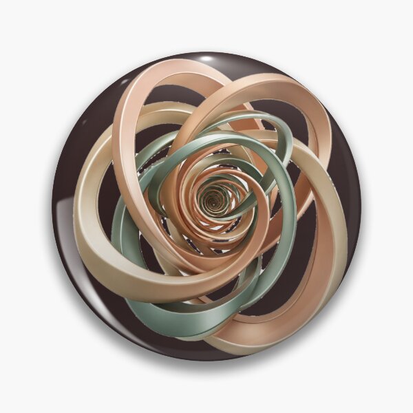 Item preview, Abstract 3D Metallic Rings Art, Copper and Sage Green Spiral Vortex Design designed and sold by HoMya.