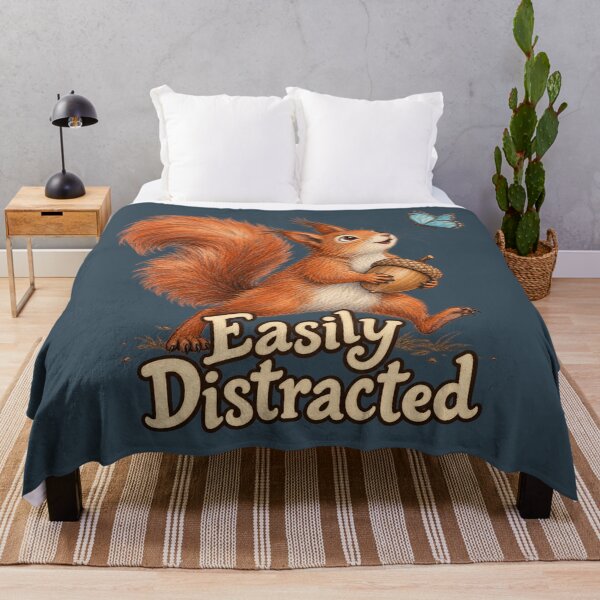 Item preview, Easily Distracted: Red Squirrel and Butterfly designed and sold by ChirpInc.