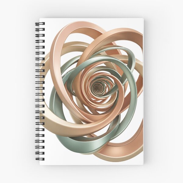 Item preview, Abstract 3D Metallic Rings Art, Copper and Sage Green Spiral Vortex Design designed and sold by HoMya.