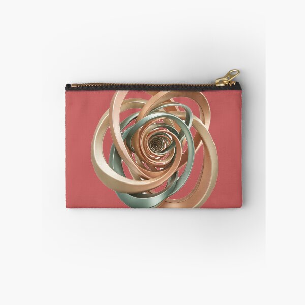 Item preview, Abstract 3D Metallic Rings Art, Copper and Sage Green Spiral Vortex Design designed and sold by HoMya.
