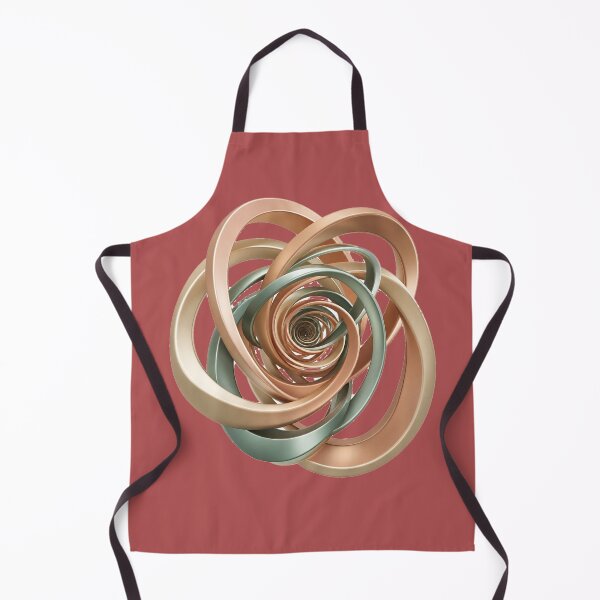 Item preview, Abstract 3D Metallic Rings Art, Copper and Sage Green Spiral Vortex Design designed and sold by HoMya.