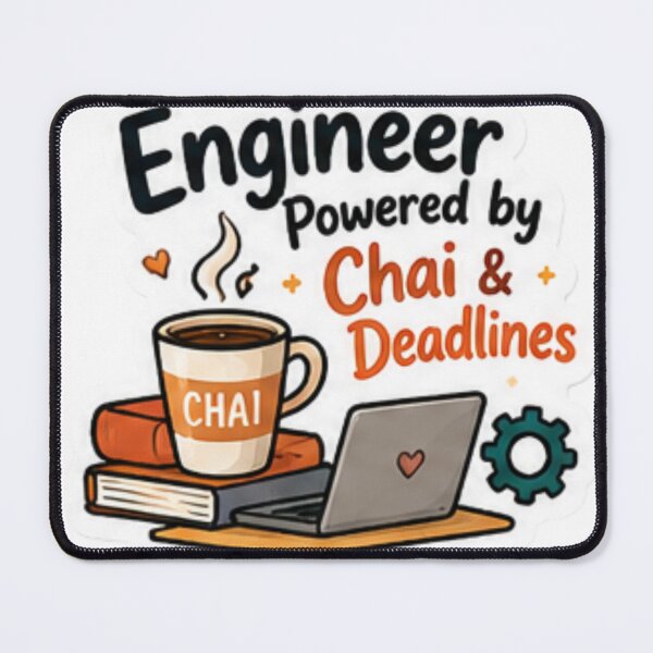 Item preview, Engineer Powered by Chai and Deadlines designed and sold by Purplippie.