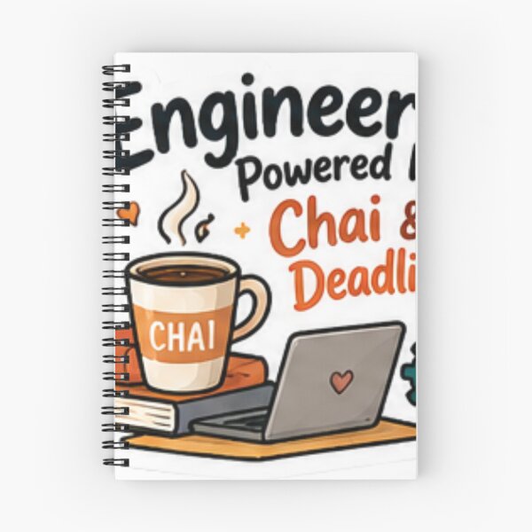 Item preview, Engineer Powered by Chai and Deadlines designed and sold by Purplippie.